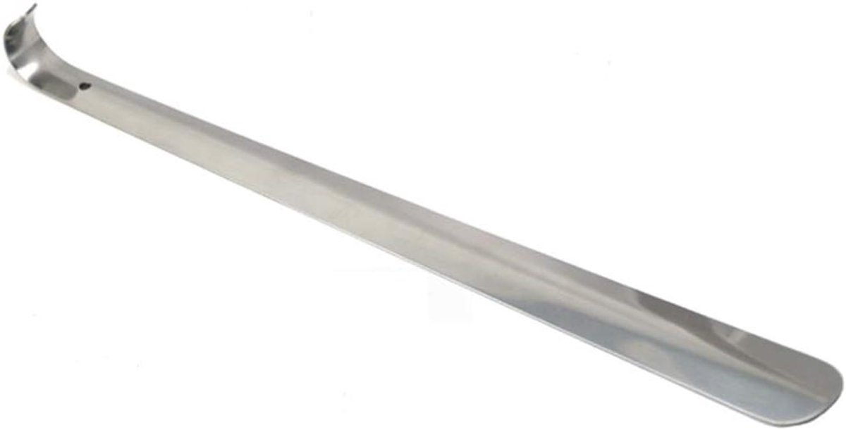 Schoenlepel Lange Steel - Metaal Schoenlepel - Schoenen Aantrekken - Roestvrij Staal - 500 g - Zilver
