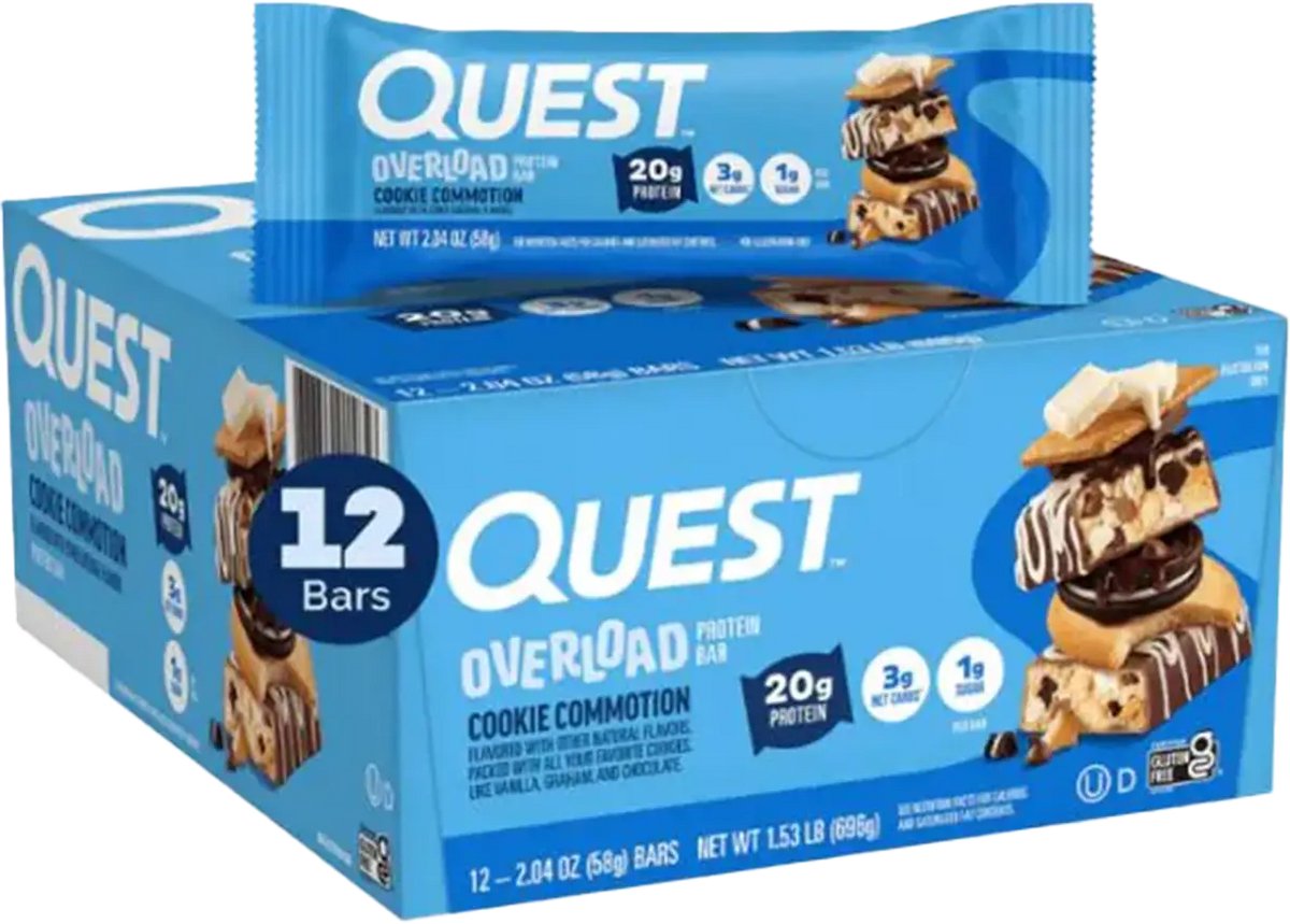 Quest Nutrition Overload Bars (12x58g) Cookie Commotion - Repen - Eiwit Repen
