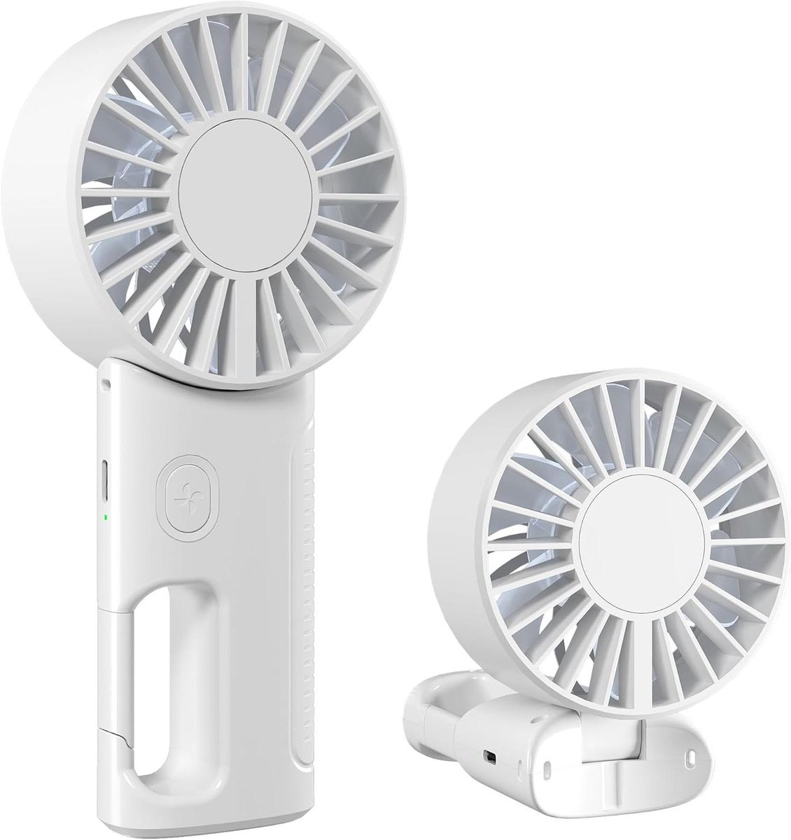 Handventilator - Draagbare ventilator - Koelte Onderweg - 4 Snelheden Instelbaar - 6 x 3 x 11.5 cm - Wit