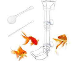 Voederbuis Aquarium - Voerdispenser Garnalen - Eenvoudig Voeren - Afneembaar en Splitsbaar - 147 cm Lengte - Transparant
