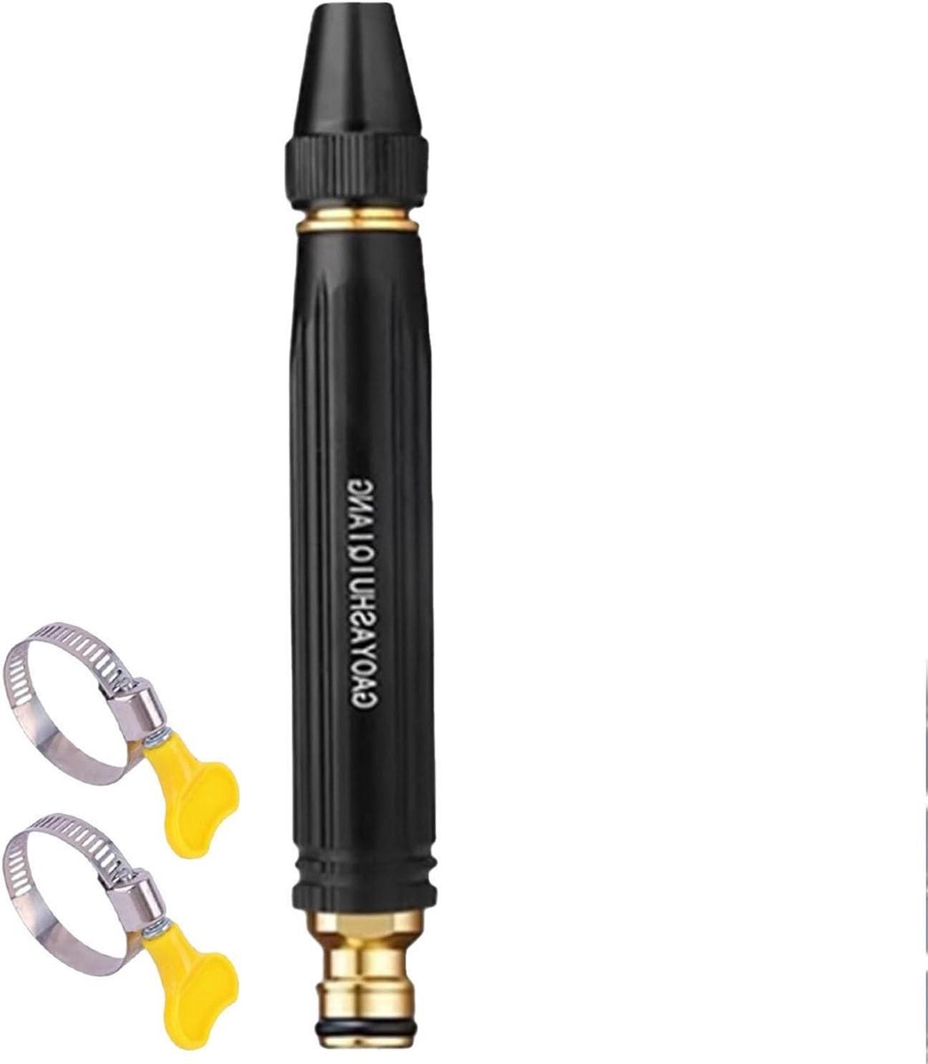Hogedruk Waterpistool - Booster Mondstuk - Auto Terras Reinigen - 10x Meer Kracht - 6.46 Inch - Zwart