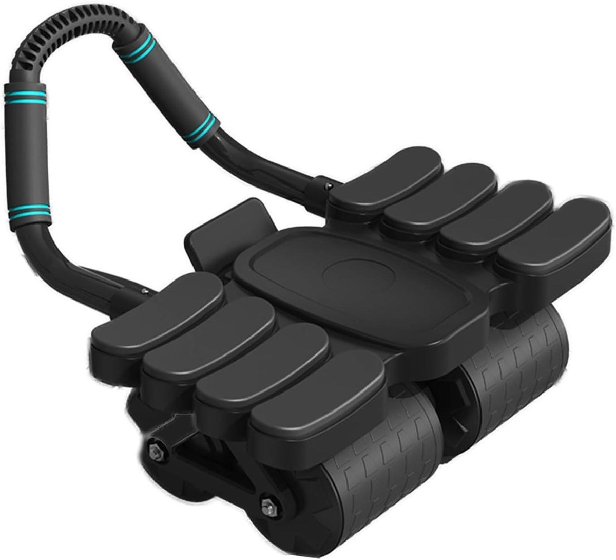 Buikwiel Rol - Core Trainer - Kracht Training - Slimme Rebound Functie - Dubbele Wielen - Zwart