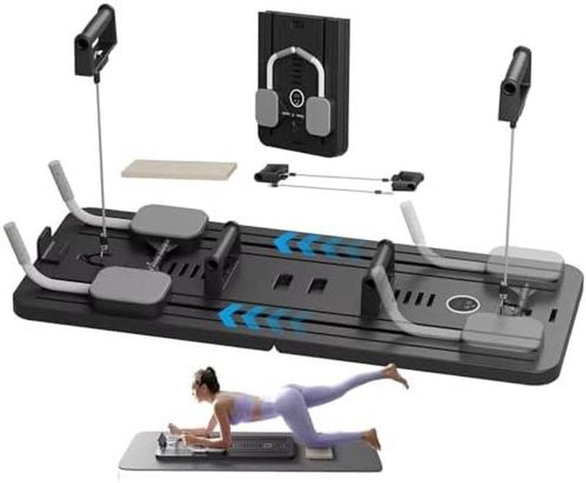 Buikspierroller - Core Trainer - Kracht Training - Automatische Terugslag - 106x41cm - Zwart