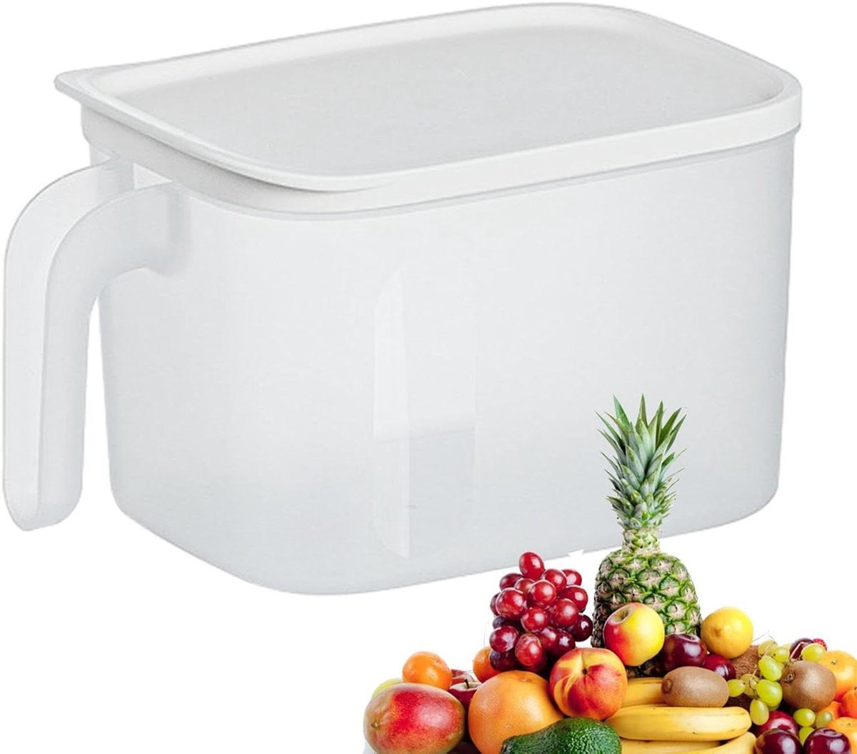 Koelbox met handvat - Koelkastcontainer - Keuken organiseren - Stapelbaar ontwerp - 17 cm breed - Transparant