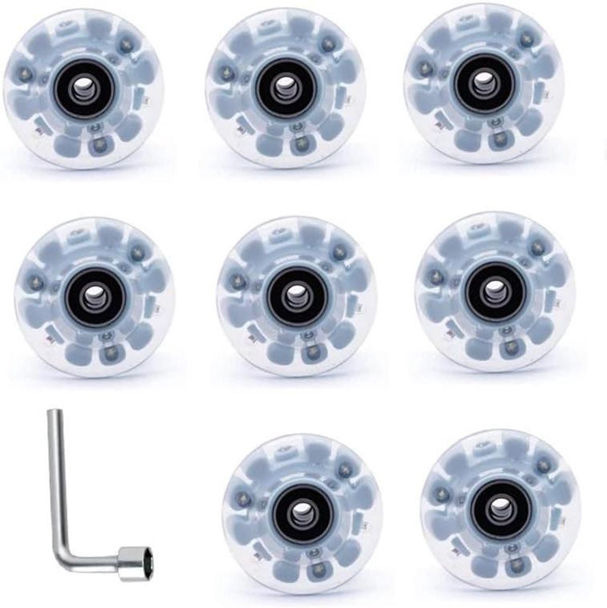 Skate Wielen Set Rolschaats Onderdelen Dans en Hockey Lichtgevend PU Materiaal 8 stuks 58mm