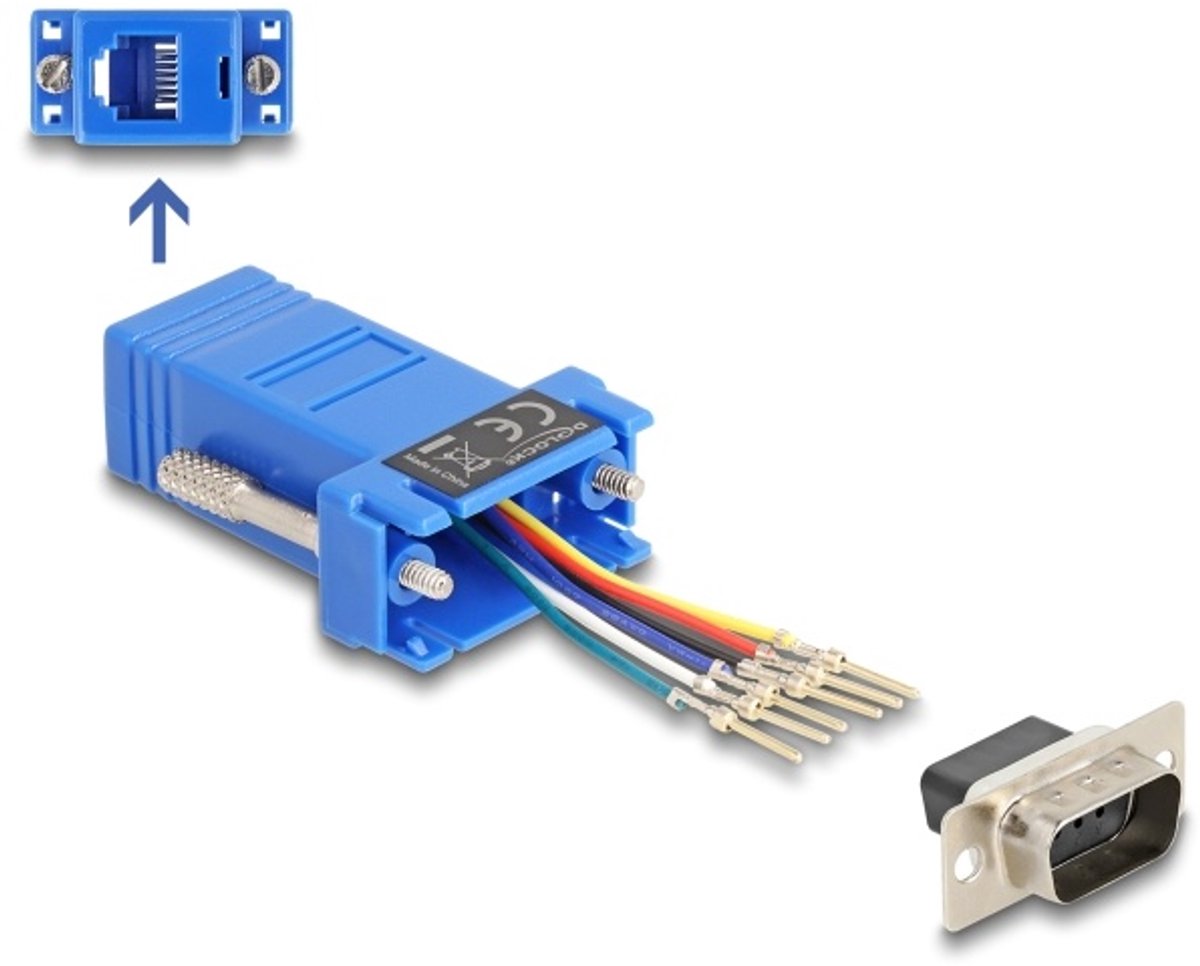 Delock D-Sub 9 pin male to RJ12 female Assembly Kit blue