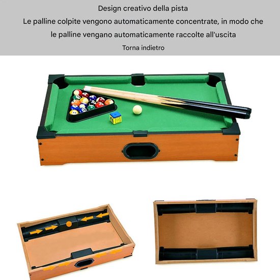 Mini Biljarttafel - Speelset Tafel - Familie Entertainment - Compleet met ballen - 34 x 23 cm - Groen van mini — afbeelding 4