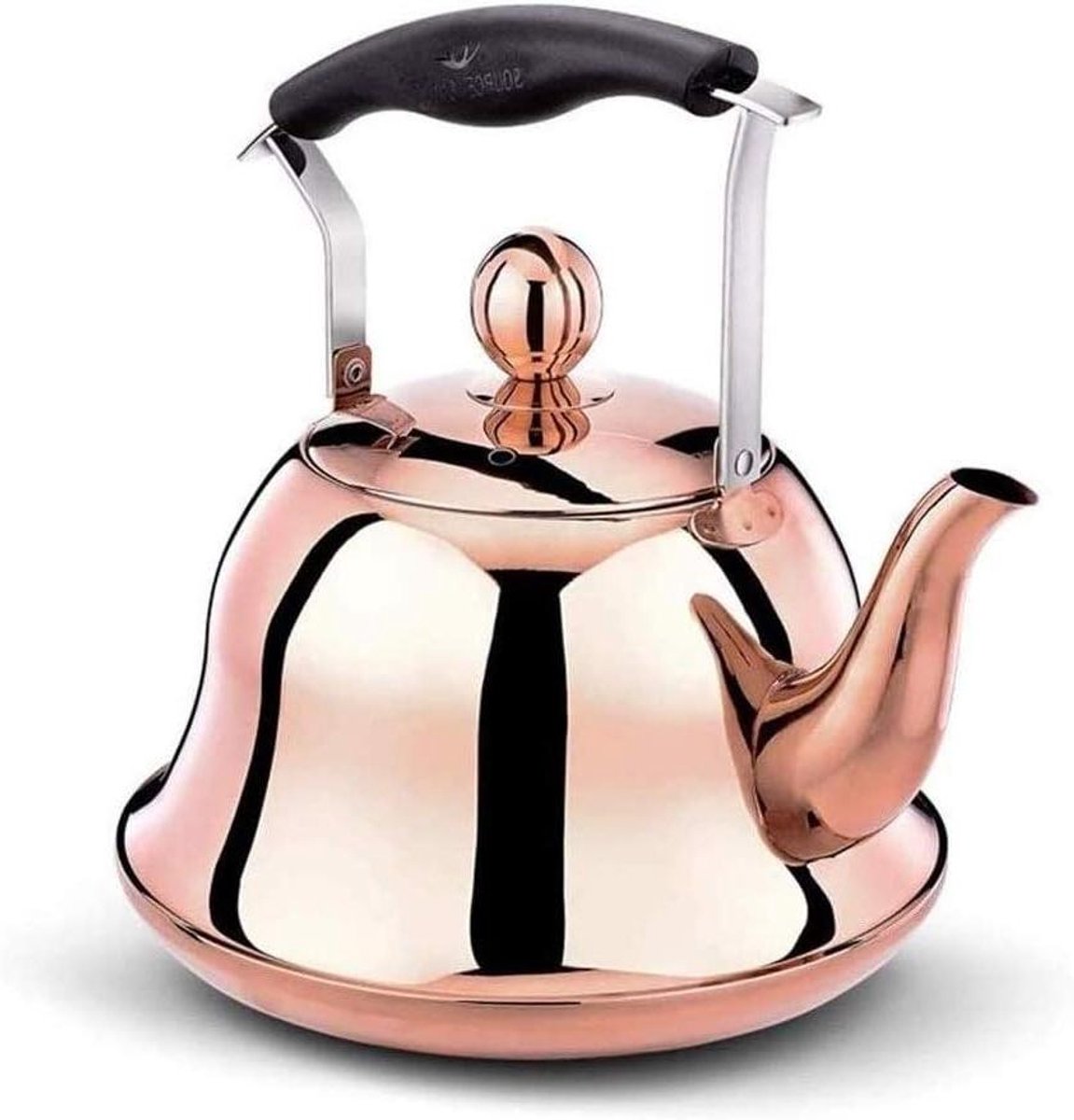 Theeketel Roestvrij - Waterkoker Fluitend - Warme Dranken Maken - Titanium Gecoat - 6 Liter - Regenboog