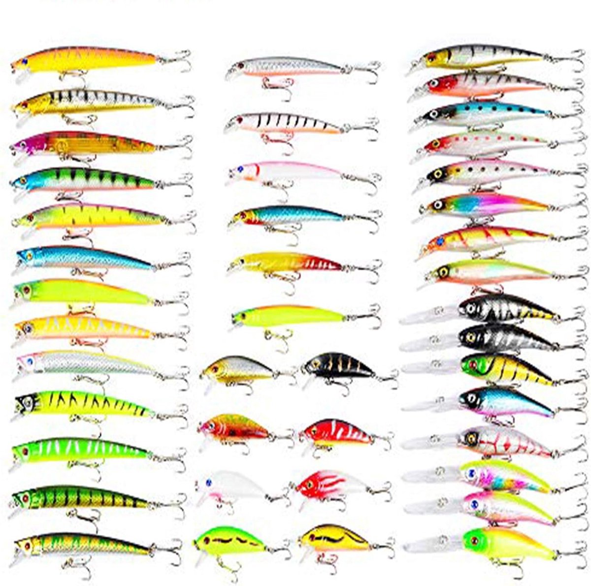 Kunstköder Set met 56 Stuks voor Hecht, Zander, Barsch en Forel - Perfect voor Zoet- en Zoutwatervissen