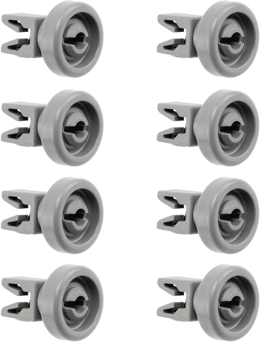 Vaatwasser Wielen - Mand Runners - Vaatwasser Reparatie - Universele Pasvorm - 8 Stuks - Grijs