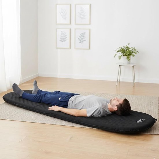 Zelfopblazende Slaapmat - Kampeer Kussen - Outdoor Rusten - 5cm Dik Comfort - 183x51cm - Zwart — afbeelding 3