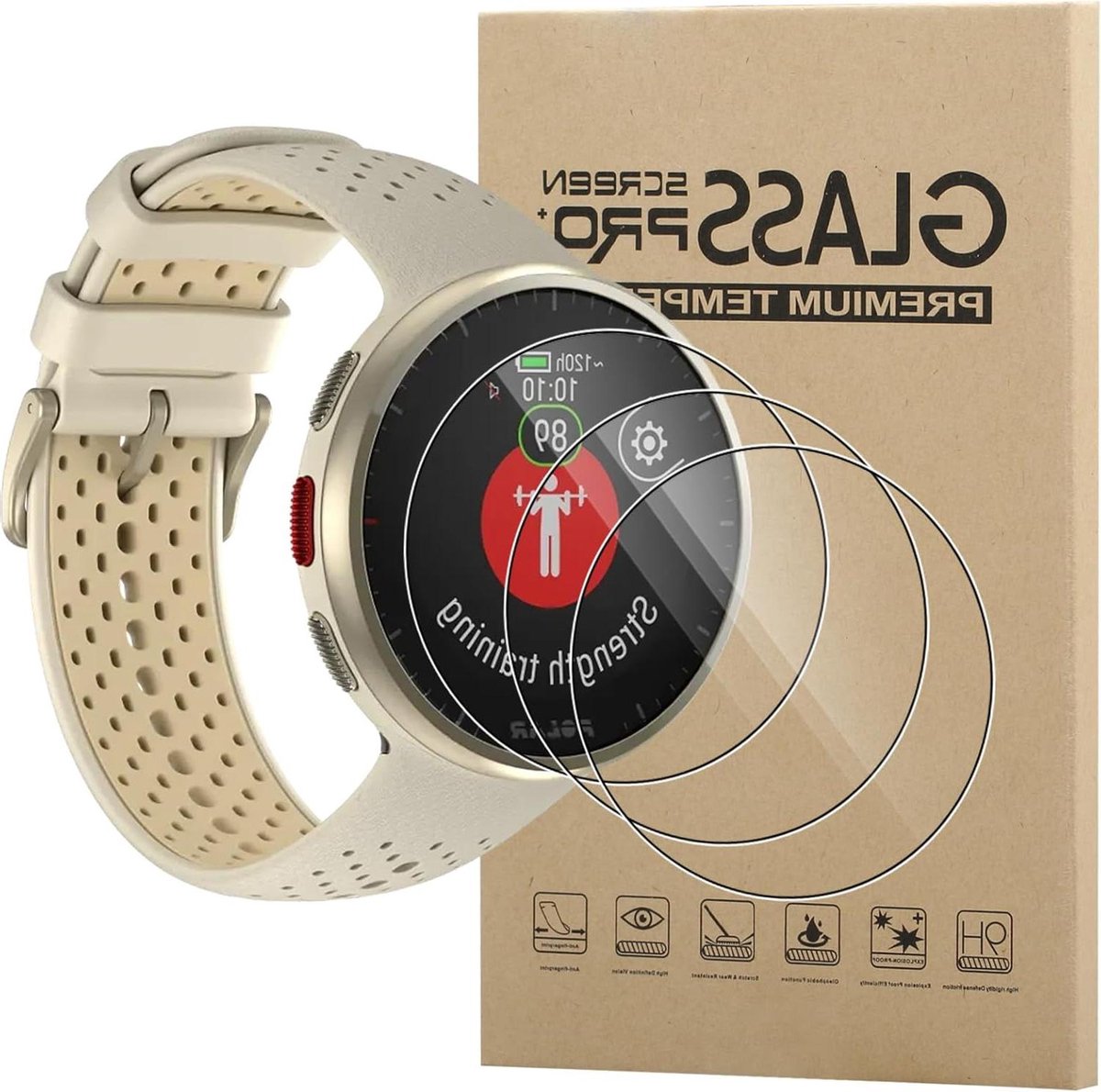 Screen protector - Display folie - Smartwatch beschermen - 9H Hardheid - 3 Stuks - Transparant