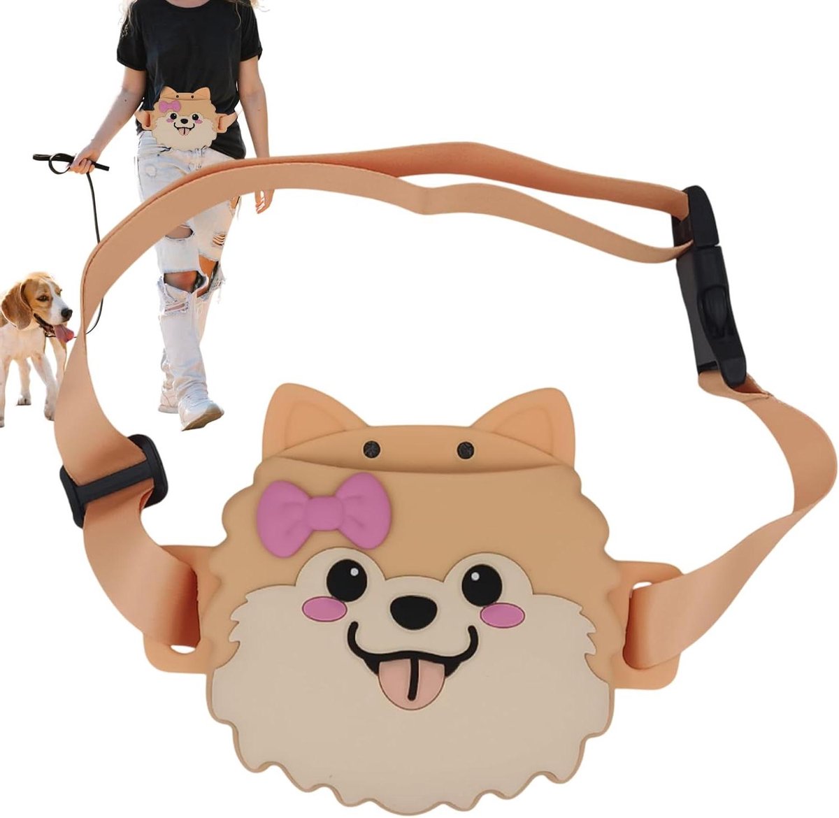Traktatietas Hond - Beloningszakje Honden - Honden Training - Magneetsluiting - 17 x 15 x 5 cm - Zwart