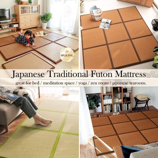 Japanse vouwmatras - Traditionele futon - Comfortabel slapen - Lichtgewicht en draagbaar - 60 x 180 cm - Natuurlijk — afbeelding 4