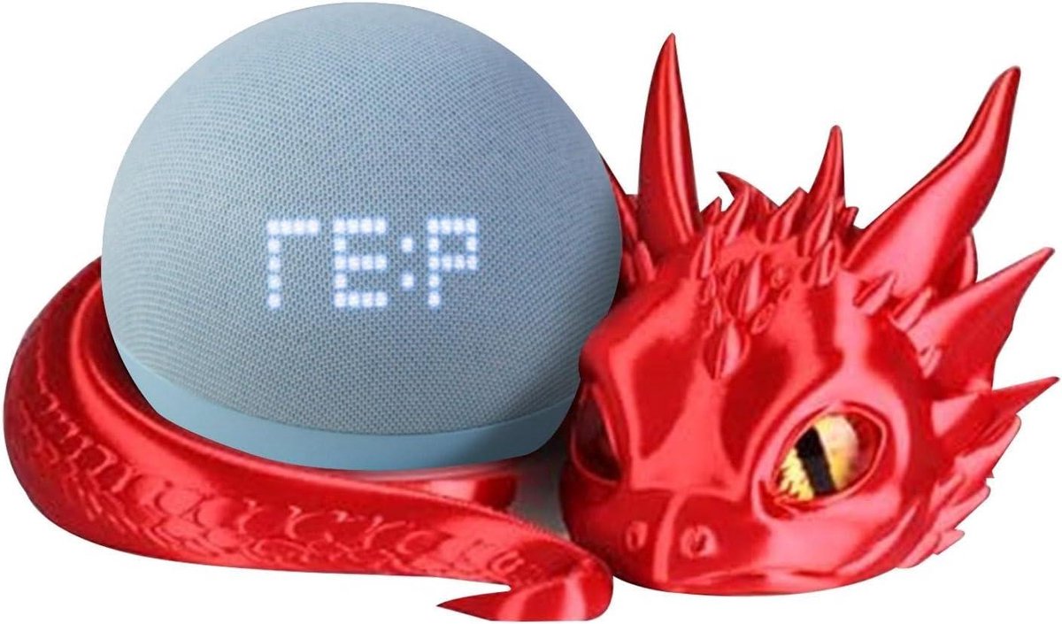 Luidspreker Standbeeld - Houdere Accessoires - Desktop Decoratie - Draak Vorm - 20.5 cm - Rood