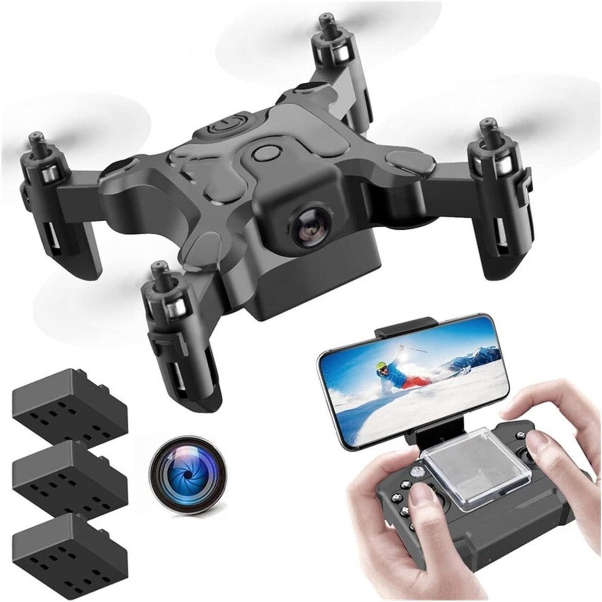 Mini Drone - Vliegend Speelgoed - Fotografie Maken - Opvouwbaar Ontwerp - 1080P HD Camera - Wit