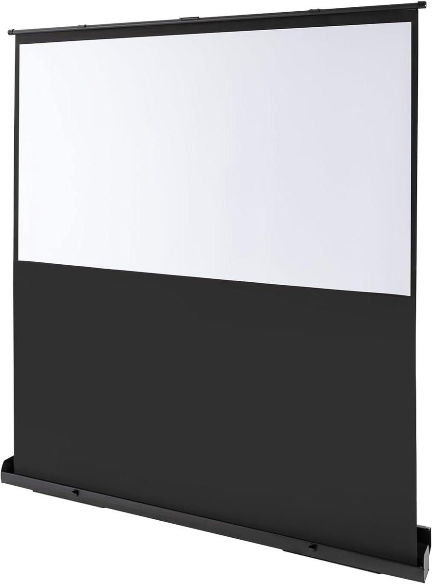 Projectiescherm Vloer - Mobiel Scherm - Thuisbioscoop Creëren - Inklapbaar Aluminium Frame - 170 x 100 cm - Zwart