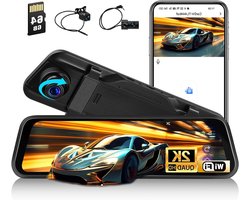 Spiegel Dashcam - Auto Camera - Veilig Rijden - Drie Camera's - 966 inch - Zwart