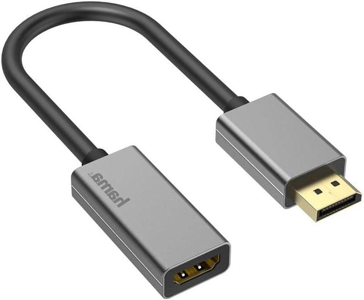 DisplayPort naar HDMI adapter - Video converter - Films kijken - 4K Ultra HD 60 Hz - Aluminium behuizing - Zwart