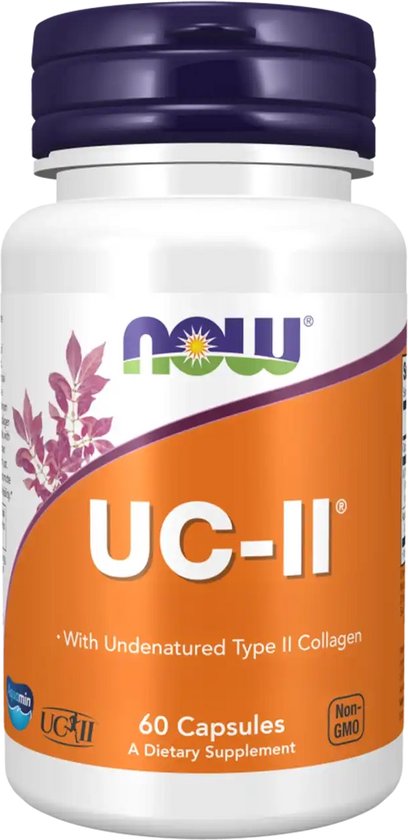 NOW UC-II: 60 capsules met niet-gedenatureerd type II collageen.