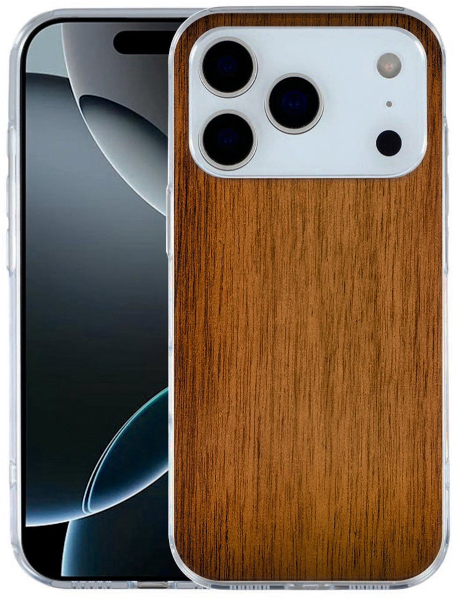 TPU Back Cover Hoesje Apple iPhone 17 Pro Donker Hout