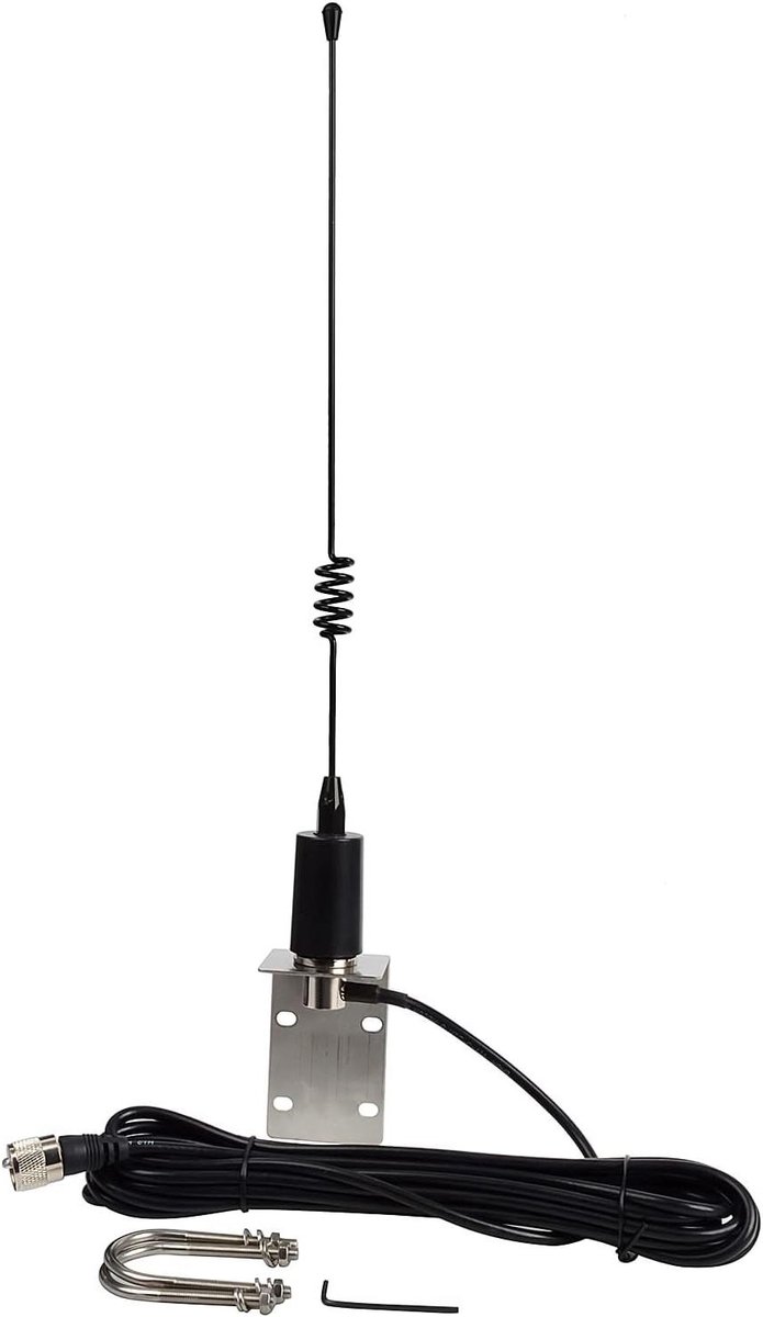 Maritieme Antenne - VHF Antenne - Communicatie op Water - 3.5 dBi Versterking - 5 Meter Kabel - Zwart