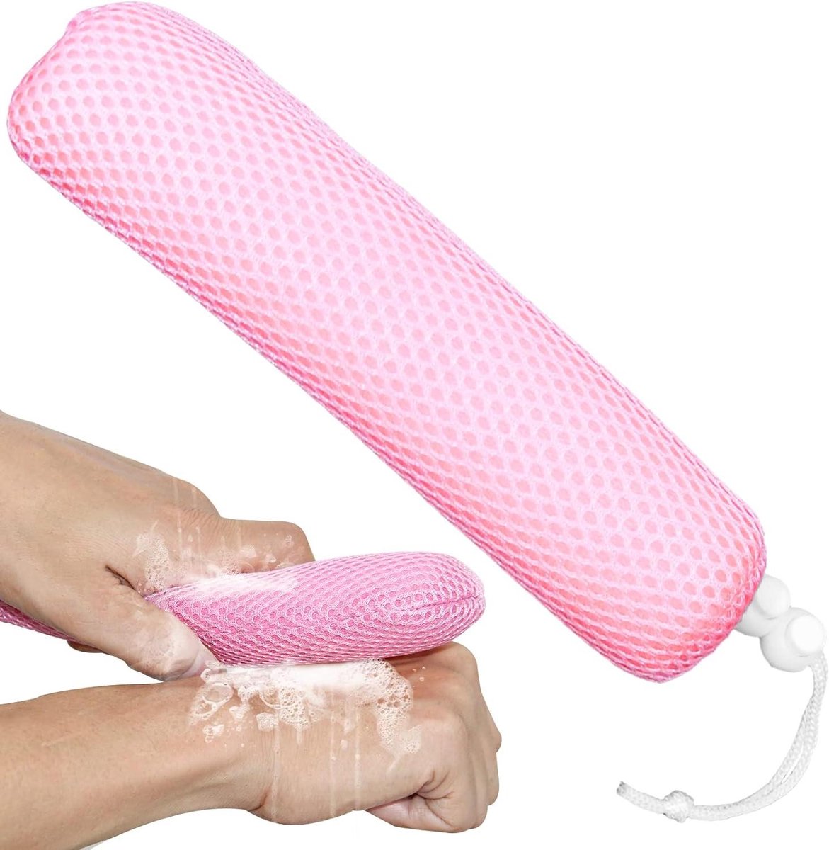 Douche Body Borstel - Rugwasser - Huid Exfoliëren - Lange Gebogen Handgreep - 19 cm - Roze