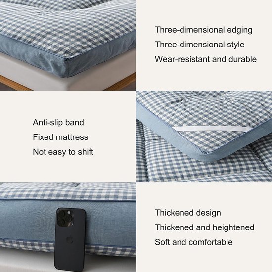 Japanse Futonmatras - Slaapbank Matras - Comfortabel Slapen - Opvouwbaar Ademend - 200 x 220 cm - Niet gespecificeerd — afbeelding 4