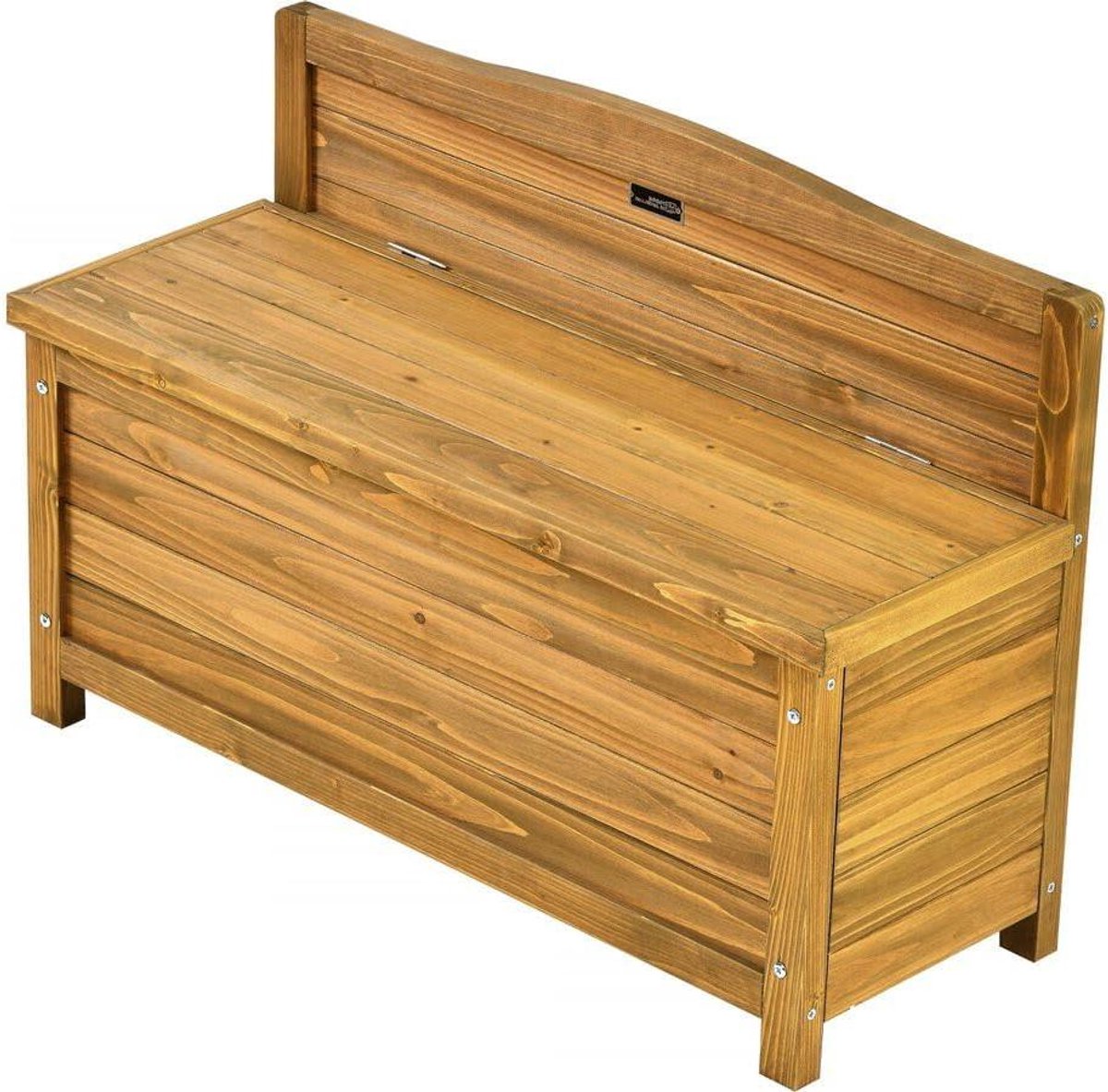 Houten Tuinbank - Buiten Zitten - Ontspannen in Tuin - Geïntegreerde Opbergruimte - 90 x 33 cm - Bruin