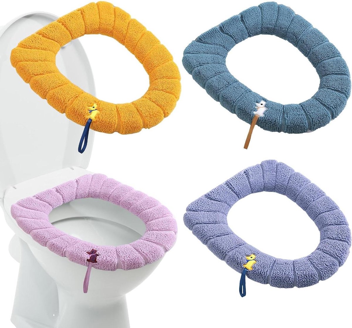 Toiletbrilhoes - Zachte wc-hoes - Comfortabel zitten - Wasbaar en warm - 30 x 30 cm - Meerdere kleuren