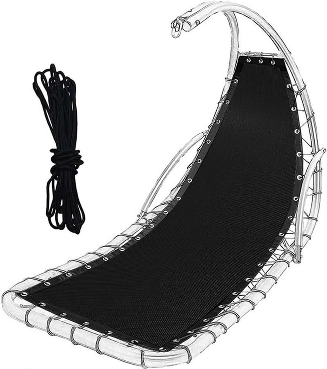 Hangstoel Vervangingsset - Hangmat Stof - Buiten Ontspannen - Duurzaam Polyester Gaas - 197x64cm - Zwart