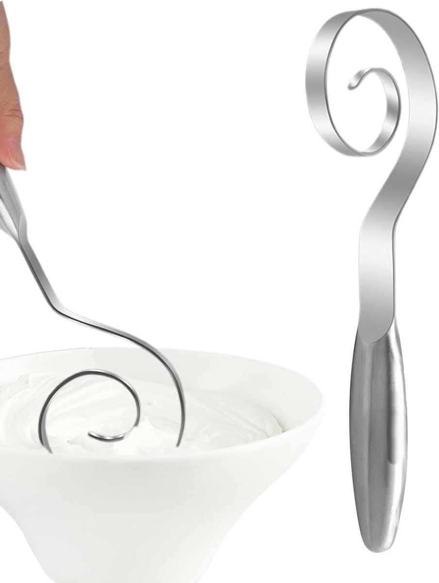 Deeggarde Roestvrijstaal - Handmatige mixer - Brood bakken - Ergonomische handgreep - 25x5 cm - Meerkleurig