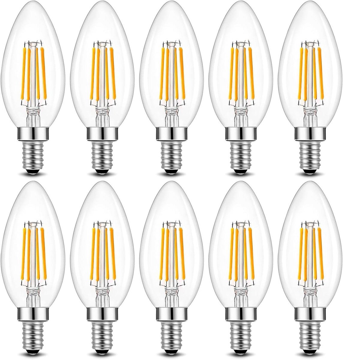 LED Kaarslamp - Decoratieve Lampjes - Sfeer Verlichting - Energiezuinig - 10 stuks - Warm