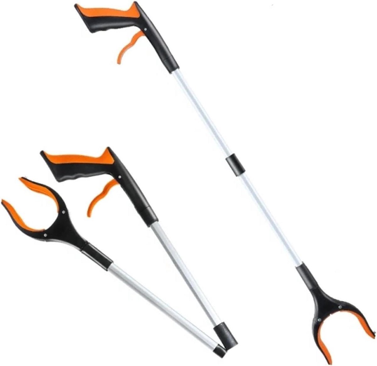 Opvouwbare Grijper Extender - Vuilnisgraver Tang - Afval Verzamelen - Draagbaar Huishoudelijk Hulpmiddel - 82 cm - Oranje