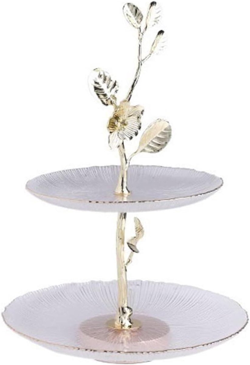 Taartstandaard - Dessert Plateau - High Tea - Dubbel Glas - 26x36cm - One Color
