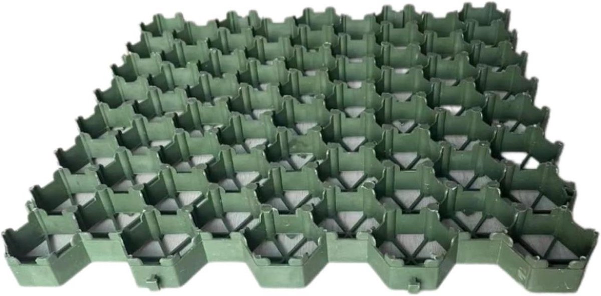 Kunststof Bestrating - Oprit Roosters - Buitenruimte Versterken - Geïntegreerd Anti-Migration Grid - 4 Stuks 1m² - Groen