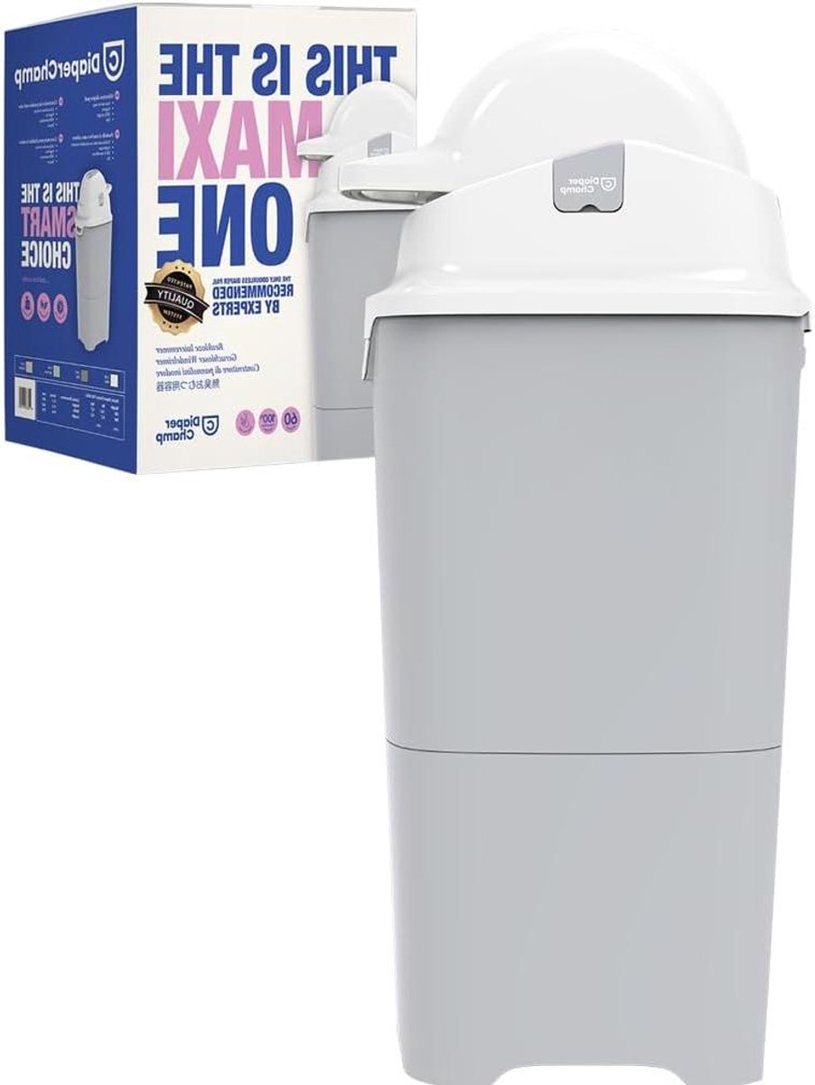 Luieremmer - Afvalbak luiers - Geurloos opbergen - Eenvoudige bediening - 45 Liter - Zilver