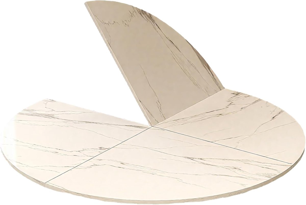 Opvouwbare Eettafel - Ronde Tafel - Ruimtebesparend Dineren - Uitschuifbaar Ontwerp - 140cm Diameter - Wit