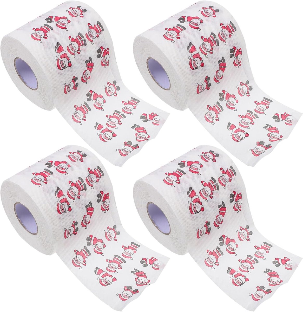 Kerst Toiletpapier - Thema Rollen - Feestelijke Decoratie - Creatief Bedrukt - 4 Rollen