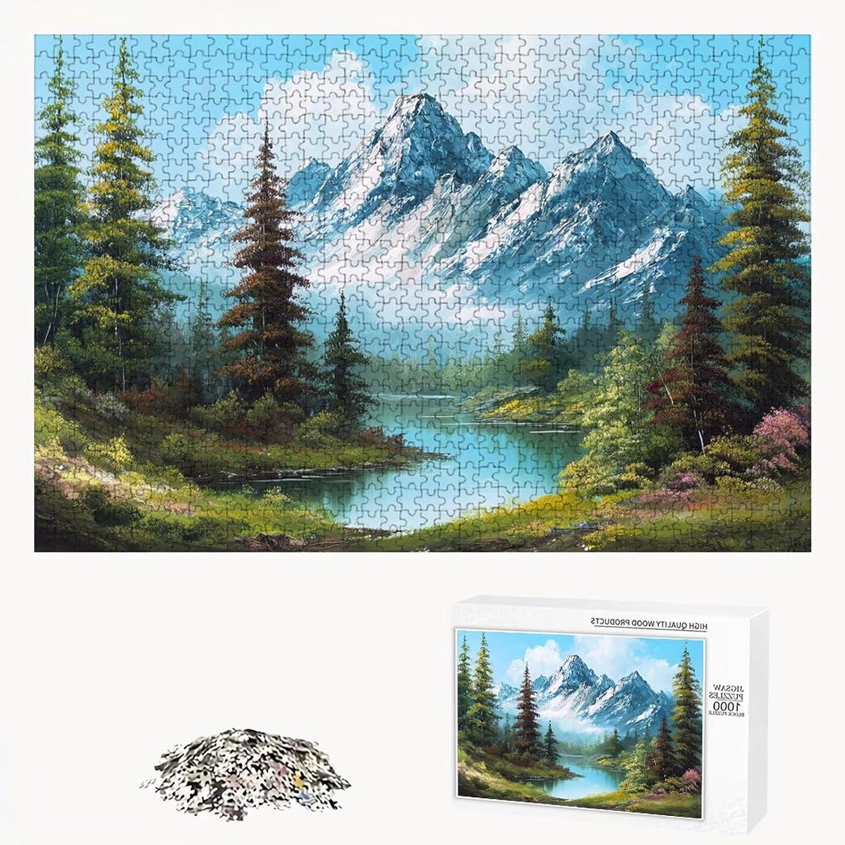 Houten Puzzel - Legpuzzel Volwassenen - Ontspanning en Decoratie - Hoogwaardig Lindenhout - 1000 Stukjes 75x50 - Natuurlijk Hout
