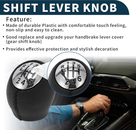 Versnellingspook - Schakelhendel - Auto rijden - Ergonomisch ontwerp - 6 versnellingen - Zwart chroom — afbeelding 3