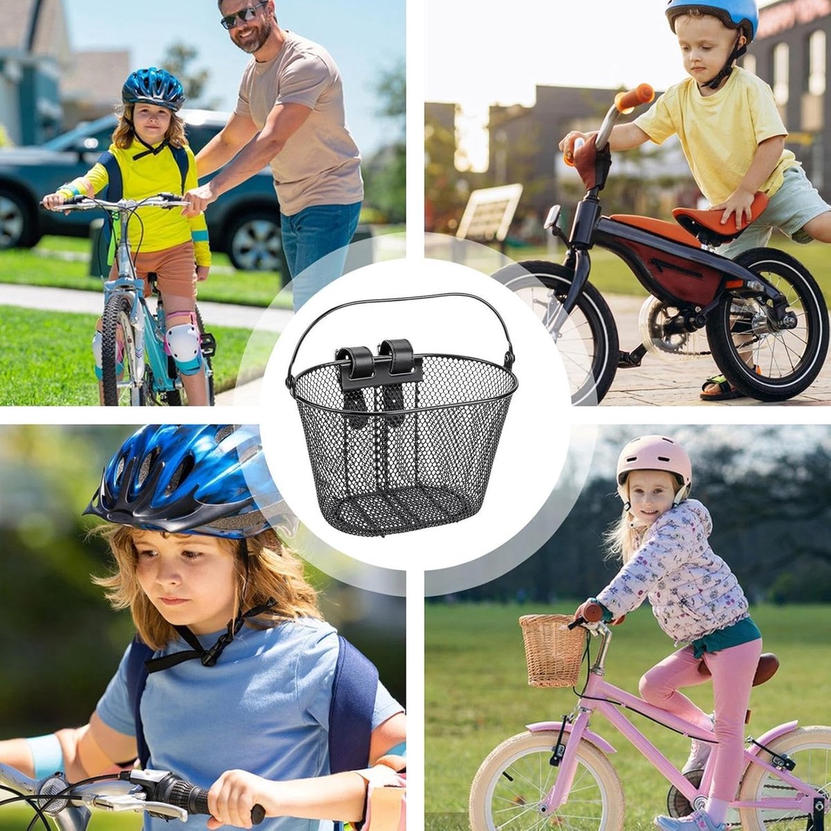Metalen Fietsmand - Stuurmand Opbergmand - Spullen Vervoeren - Verstelbare Gesp - 25x16.5x16cm - Zwart