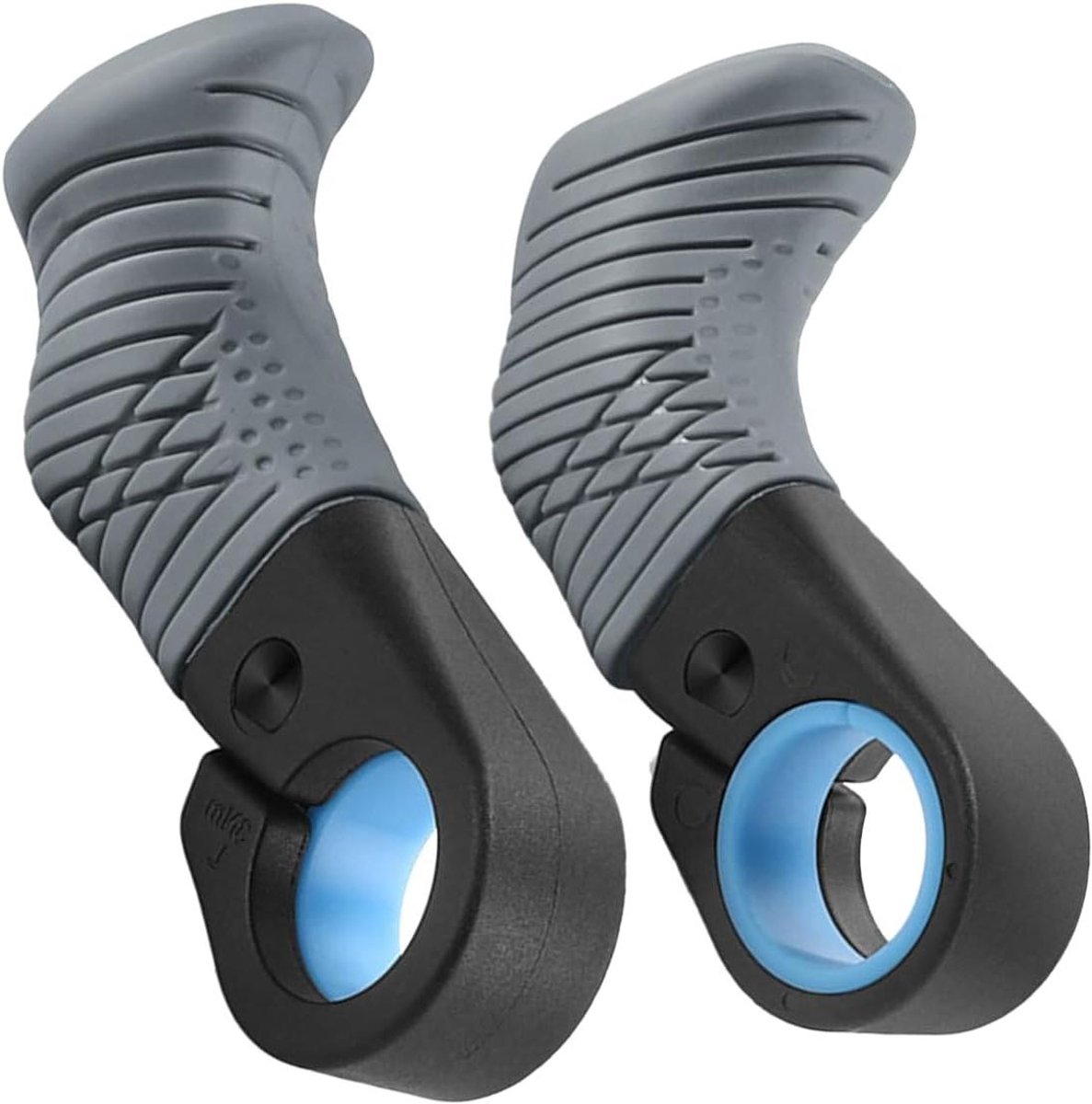Fietsstuur Handvatten - Duimsteun Stuur - Comfortabel Fietsen - Ergonomisch Ontwerp - 22 mm Stuur - Grijs
