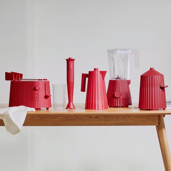 Alessi Blender Plissé - 5 snelheden + turbostand - rood - Michele de Lucchi - 1.5 liter - MDL09 R van Alessi — afbeelding 5