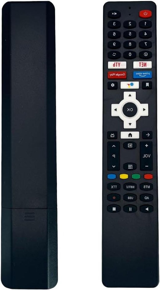 Afstandsbediening TV - Universele afstandsbediening - TV Besturen - Geen programmering nodig - 24.5 cm - Zwart