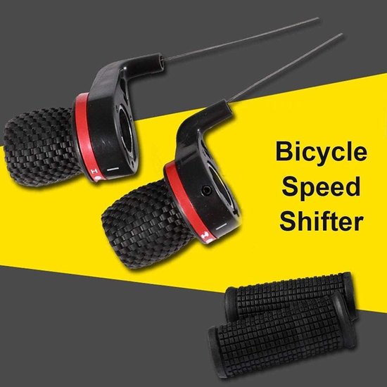 Fiets Shifters - Versnellingshendels Mountainbike - Snelheid Veranderen - Antislip Rubber Grip - 2.25 cm Diameter - Rood Zwart van fiets — afbeelding 2
