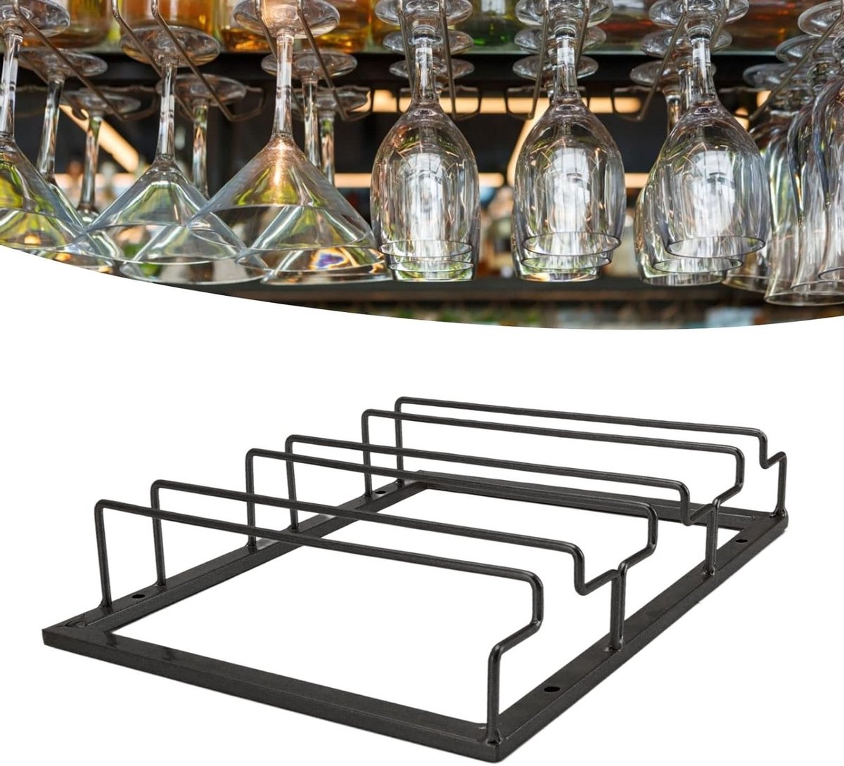 Elegante Hangende Wijn Glazenhouder van IJzer, Perfect voor Keuken en Bar, Ideaal voor Opbergen en Decoratie van Wijn Glazen