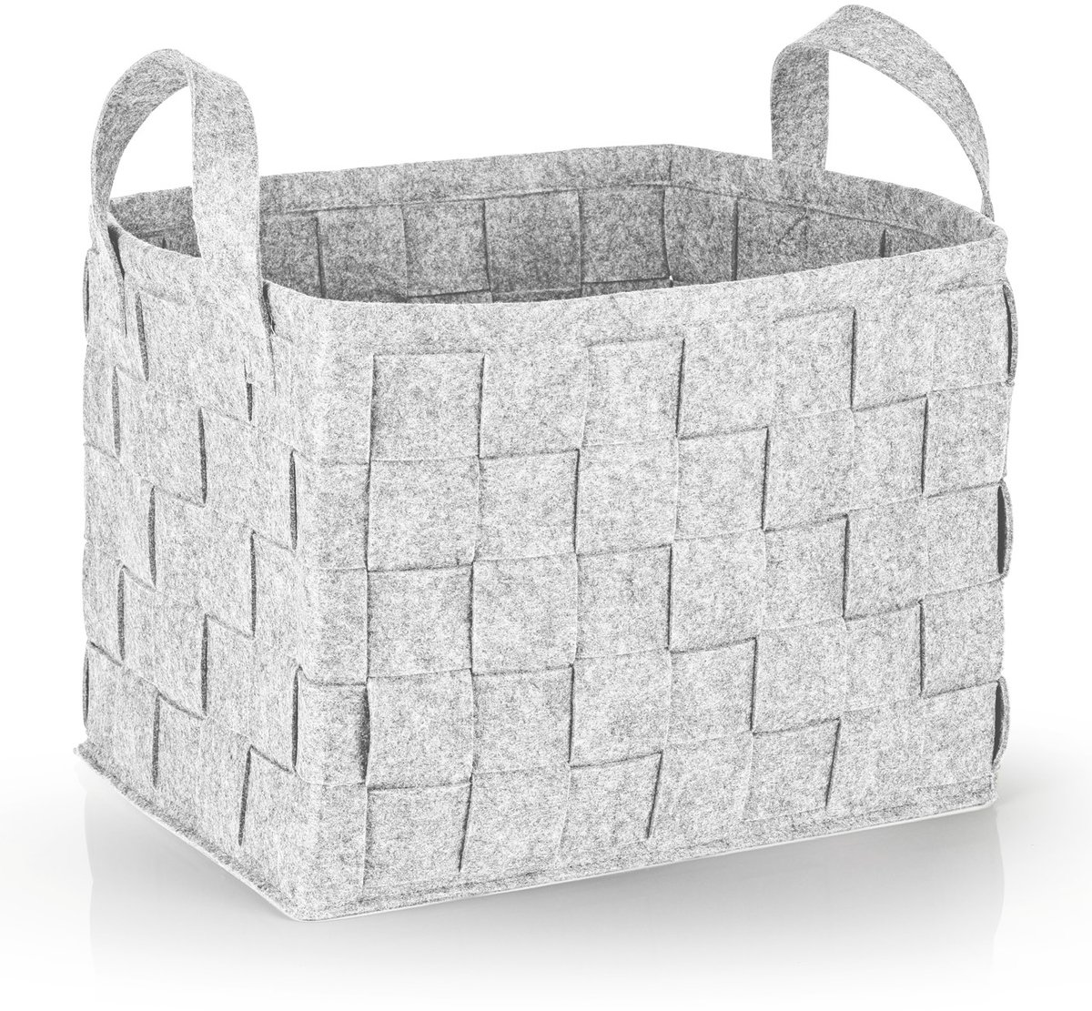 Opbergmand van vilt met handvat 40x30x30 cm | Ideaal voor het opbergen van haardhout en tijdschriften | Duurzaam en veelzijdig | Opvouwbare opbergmand [Lichtgrijs]