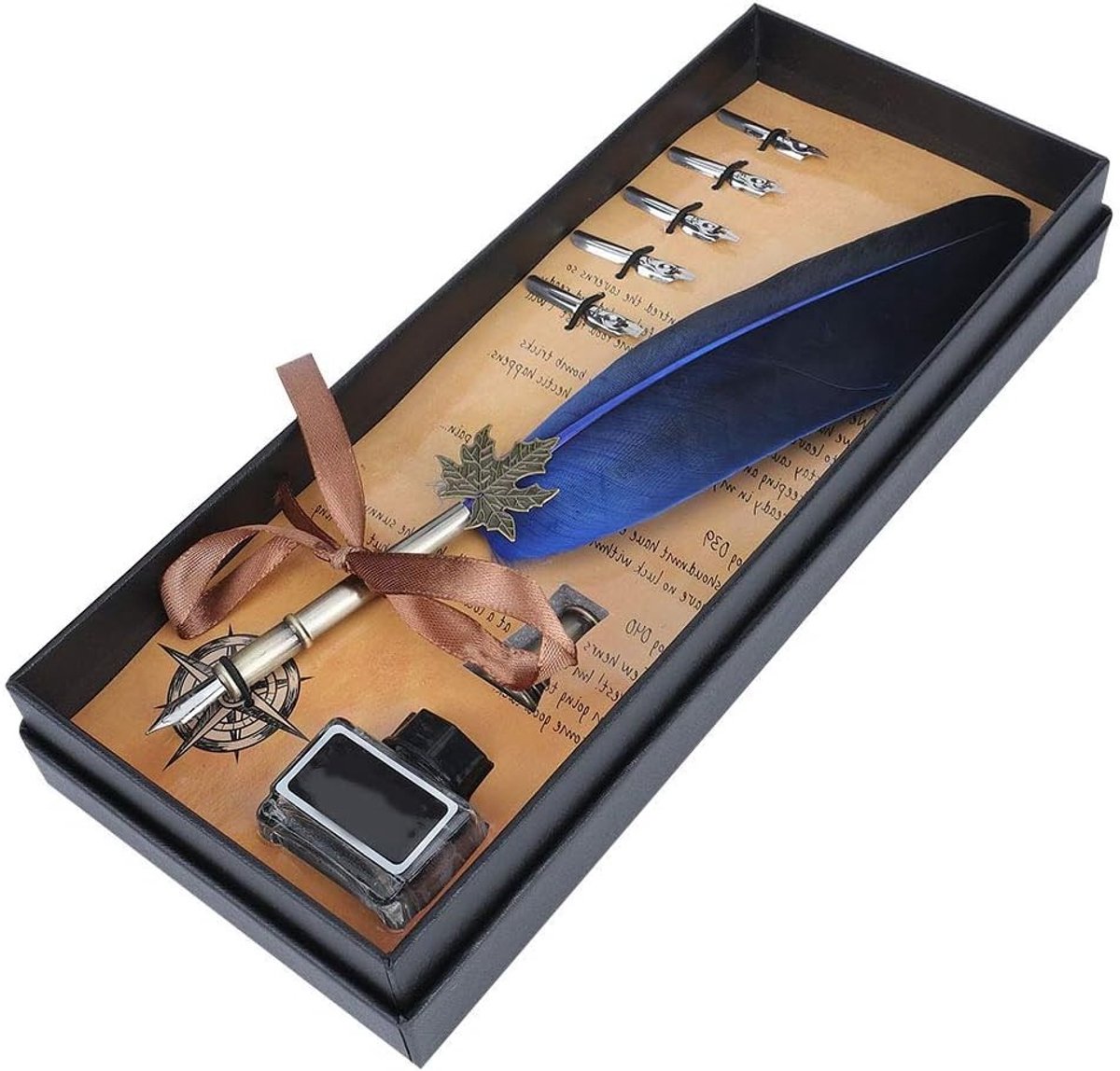 Vintage Veerpen Set voor Calligrafie met Inkt en Cadeaubox - Perfect voor School, Kinderen en Kerstmis