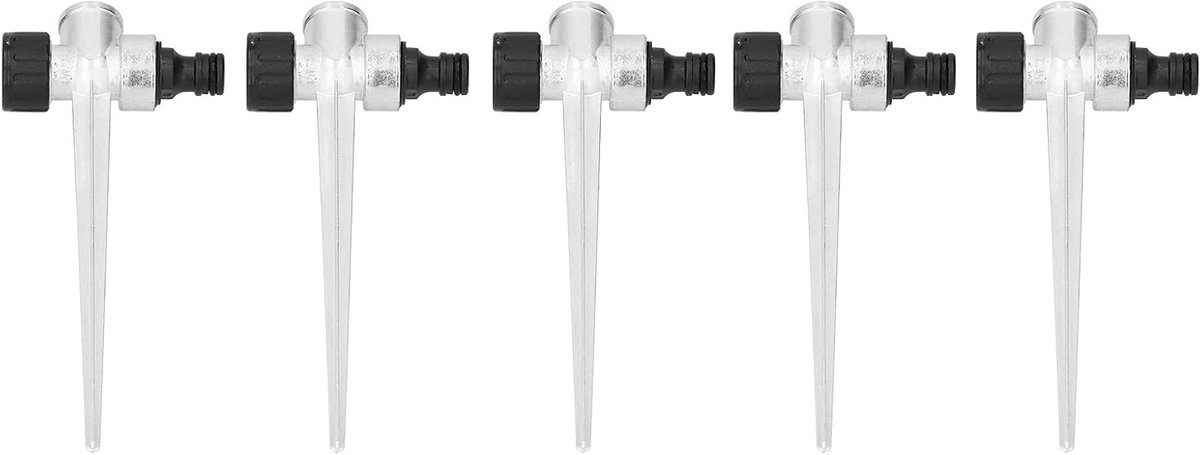 Set van 5 Tuinsproeiers met 1/2 Inch Draad, Metaal Irrigatie Connector, Geschikt voor Tuin en Grondbesproeiing